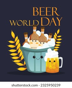 World Beer day  Vector Illustration for beer Day