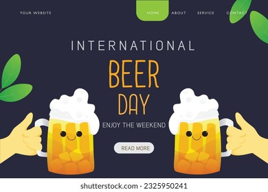 World Beer day  Vector Illustration for beer Day