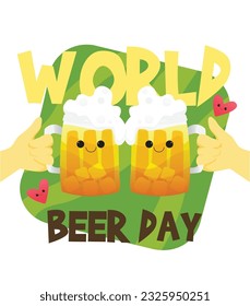 Ilustración vectorial del Día Mundial de la Cerveza para el Día de la cerveza