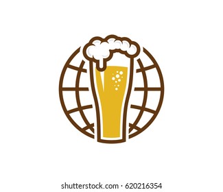 World Beer Icon Logo Design Element