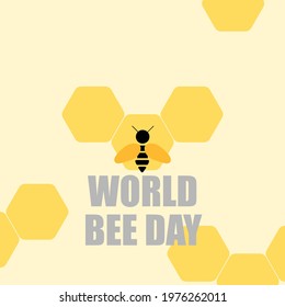 World bees day. Save the bees. Environment protection. Bright flat vector illustration. Perfect for card, poster, booklet, flyer. The concept of successful extraction of honey. Flat design.