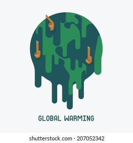 world being dissolved with global warming