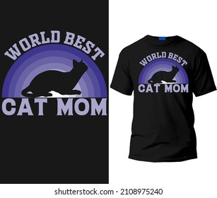 World Best cat mom t-shirt design template.