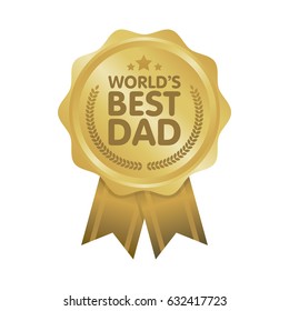 World Best Dad Badge award vector illustration