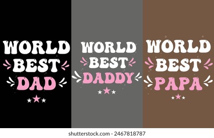 Weltbestes Papa Papa T-Shirt Design Paket, Happy Father’s Day Typografie T-Shirt Design, Dieses T-Shirt ist für Vaterliebhaber entworfen. Dieses T-Shirt kann das beste Geschenk für 