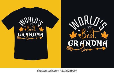 world best grandma typography t shirt design vector or template