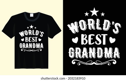 World best grandma typography t-shirt template design