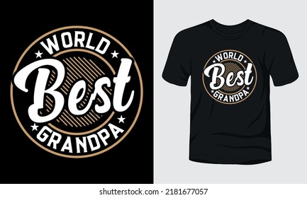 World best grandpa vintage badge t-shirt design.