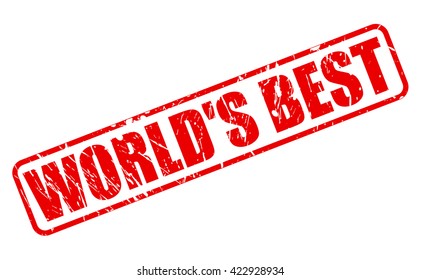 WORLD BEST red stamp text on white