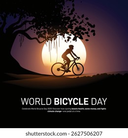 world bicycle day 2025. world bicycle day concept banner, poster, social media post, postcard, background, backdrop, template, greetings card, web banner, cover design etc. 