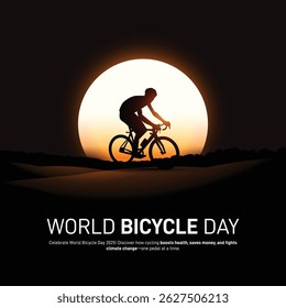 world bicycle day 2025. world bicycle day concept banner, poster, social media post, postcard, background, backdrop, template, greetings card, web banner, cover design etc. 