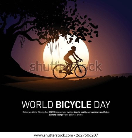 world bicycle day 2025. world bicycle day concept banner, poster, social media post, postcard, background, backdrop, template, greetings card, web banner, cover design etc. 