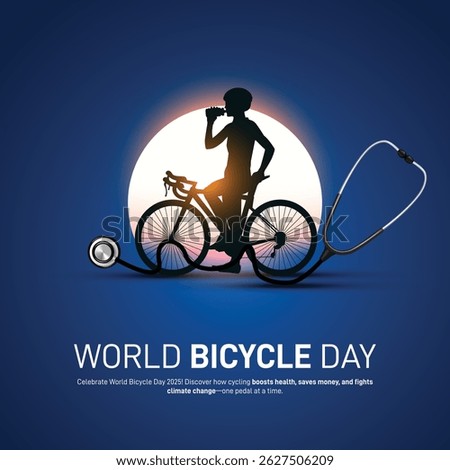 world bicycle day 2025. world bicycle day concept banner, poster, social media post, postcard, background, backdrop, template, greetings card, web banner, cover design etc. 