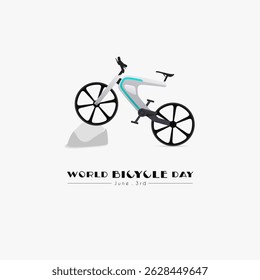 World Bicycle Day 3 June with bike. Can be used for poster, banner, background, wallpaper etc