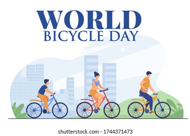 World bicycle Day 3rd June vector Illustration  design.  