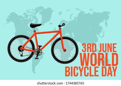 World bicycle Day 3rd June vector Illustration banner design.