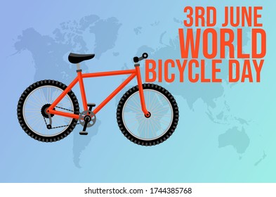 World bicycle Day 3rd June vector Illustration banner design.
