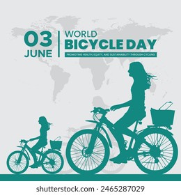 World Bicycle Day, 3rd June.world bicycle day unique stunt cycle . Promoting Health, Equity, and Sustainability through Cycling. women riding a bicycle. 