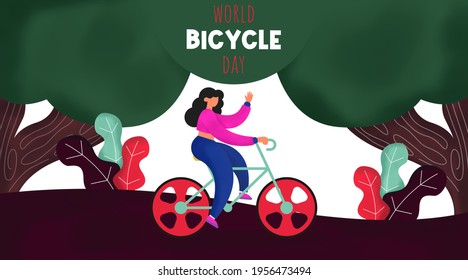 World bicycle day background illustration vector.