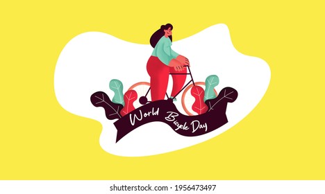 World bicycle day background illustration vector.