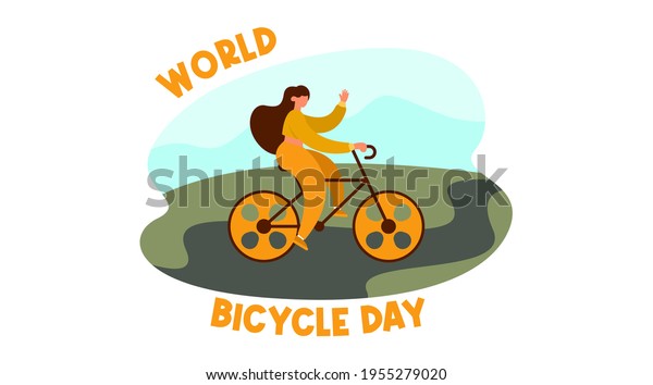 World bicycle\
day background illustration\
vector.