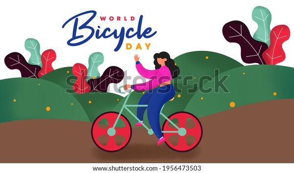 World bicycle\
day background illustration\
vector.
