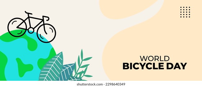 World Bicycle Day Banner Background. Design Banner Template. Vector Illustration