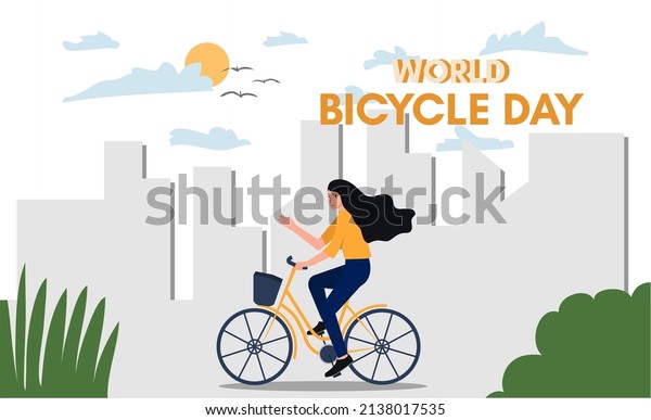 World bicycle day\
banner concept\
illustration