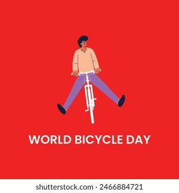 World bicycle day banner, International cycling celebration