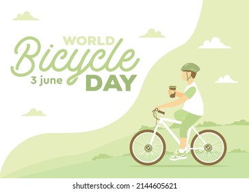 world bicycle day cartoon illustration