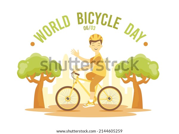 world bicycle day\
cartoon illustration
