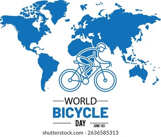 World bicycle day concept illustrating bicycling activities around the world in a flat design