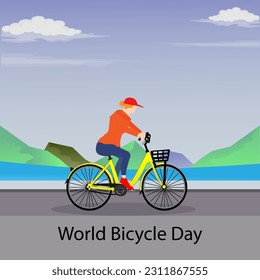 world bicycle day concept. illustration vector