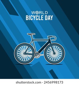 World Bicycle Day Concept. world bicycle day Poster. illustration Vector, post, post, social media post.