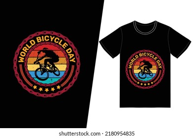 World bicycle day Bicycle design. Bicycle t-shirt design vector. For t-shirt print and other uses.