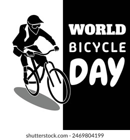 world bicycle day design vector mountain bike