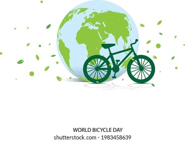 world bicycle day. ecology concept. vector illustrations