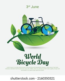 World Bicycle Day. Go Green Save Environment  