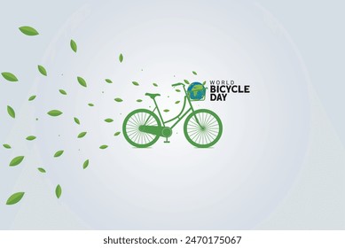 world bicycle day. Go green concept. Vector illustrations.