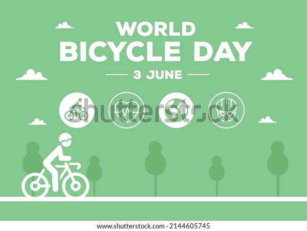 world bicycle day with healthy lifestyle\
icon illustration