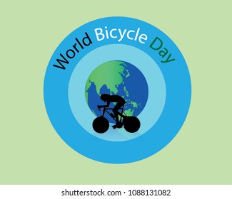 World Bicycle Day June 3 Logo  vector