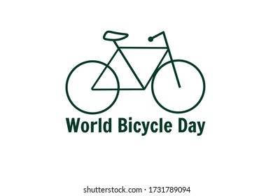 World Bicycle Day. June 3. Holiday concept. Template for background, banner, card, poster with text inscription. Vector EPS10 illustration