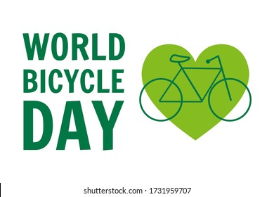 World Bicycle Day. June 3. Holiday concept. Template for background, banner, card, poster with text inscription. Vector EPS10 illustration