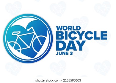 World Bicycle Day. June 3. Holiday concept. Template for background, banner, card, poster with text inscription. Vector EPS10 illustration