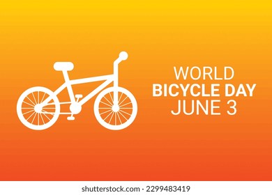 Weltfahrradtag. 3. Juni Vektorgrafik. Geeignet für Grußkarten, Poster und Banner.