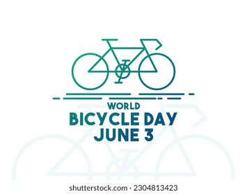 World Bicycle Day. June 3. Line icon. White background. Poster, banner, card, background. Eps 10.