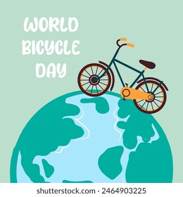 World Bicycle Day. June 3. world bicycle day celebration. banner, poster, background. World Bicycle Day Concept. ride cycle. World Bicycle Day Poster.