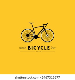 World Bicycle Day. June 3. Holiday concept. Template for background, banner, card, poster etc