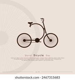 World Bicycle Day. June 3. Holiday concept. Template for background, banner, card, poster etc