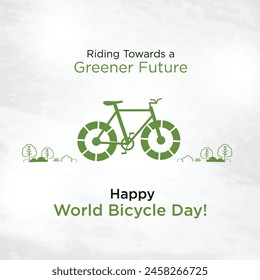 World Bicycle Day June 3rd. Creative Social Media Vector Template.